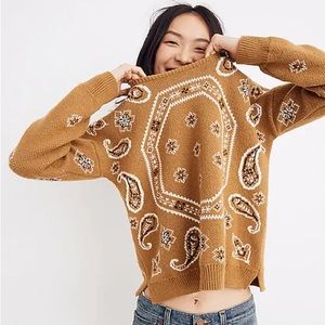 Madewell Bandana Sweater Sz Med